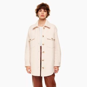 Aritzia Wilfred Free - The Ganna Shirt Jacket XS, Heather Bone, Short